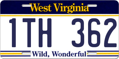 WV license plate 1TH362