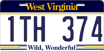 WV license plate 1TH374