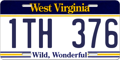 WV license plate 1TH376
