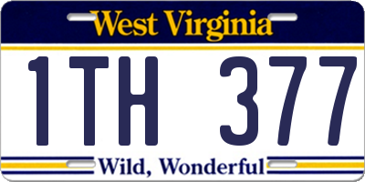 WV license plate 1TH377