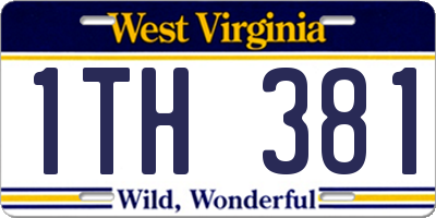 WV license plate 1TH381