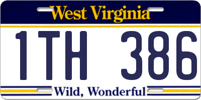 WV license plate 1TH386