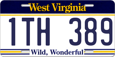 WV license plate 1TH389