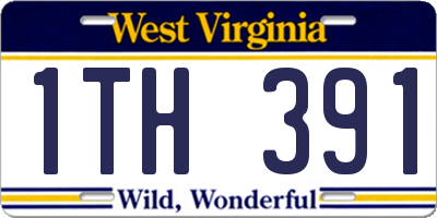 WV license plate 1TH391