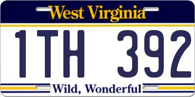 WV license plate 1TH392