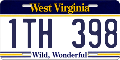 WV license plate 1TH398