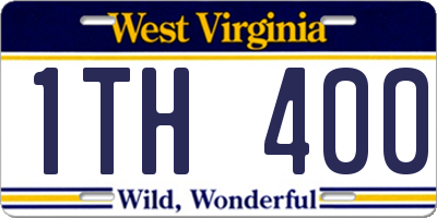 WV license plate 1TH400