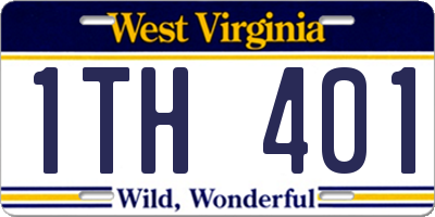 WV license plate 1TH401