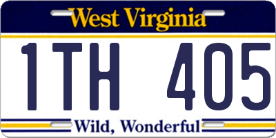 WV license plate 1TH405