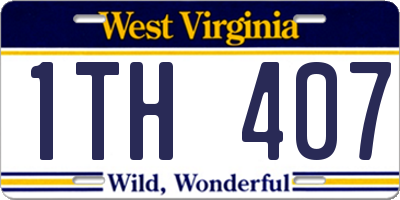 WV license plate 1TH407