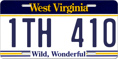 WV license plate 1TH410