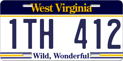 WV license plate 1TH412