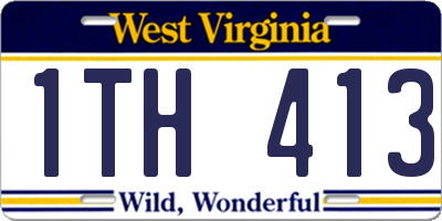 WV license plate 1TH413