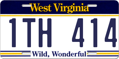 WV license plate 1TH414