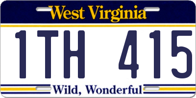 WV license plate 1TH415