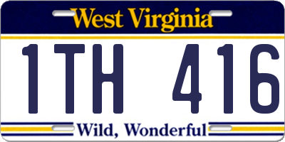 WV license plate 1TH416