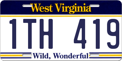 WV license plate 1TH419