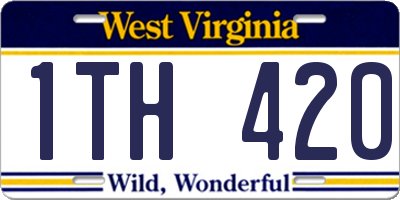 WV license plate 1TH420