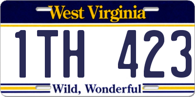 WV license plate 1TH423