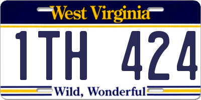 WV license plate 1TH424