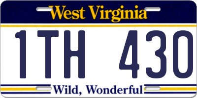 WV license plate 1TH430