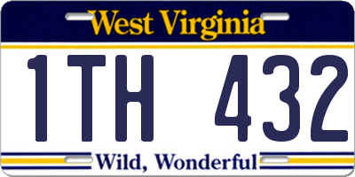 WV license plate 1TH432