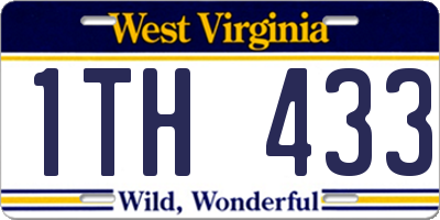WV license plate 1TH433