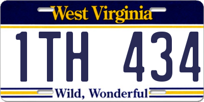 WV license plate 1TH434