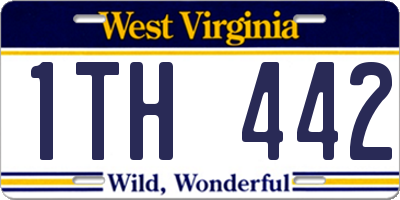 WV license plate 1TH442