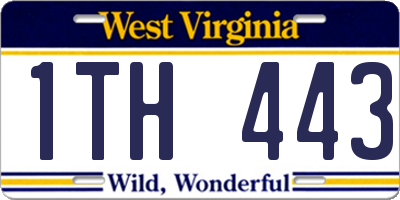 WV license plate 1TH443