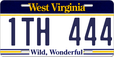 WV license plate 1TH444