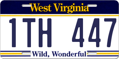 WV license plate 1TH447