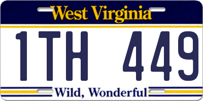WV license plate 1TH449