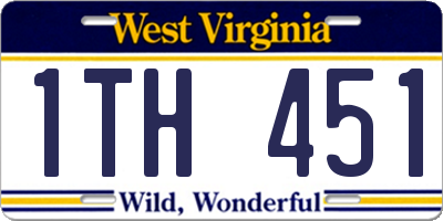 WV license plate 1TH451