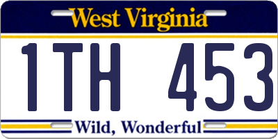 WV license plate 1TH453