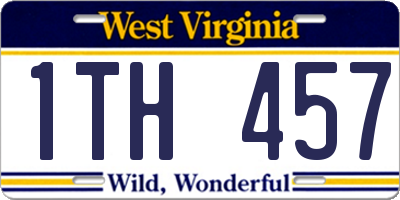 WV license plate 1TH457