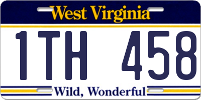 WV license plate 1TH458