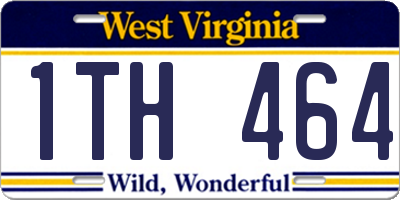 WV license plate 1TH464