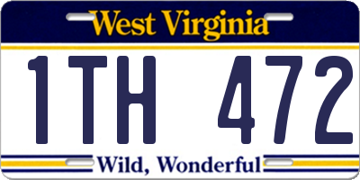 WV license plate 1TH472