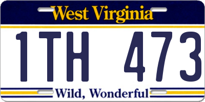WV license plate 1TH473