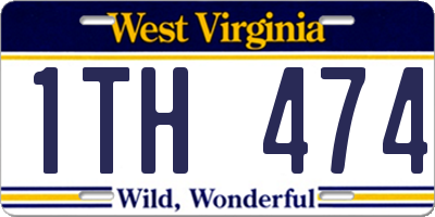 WV license plate 1TH474