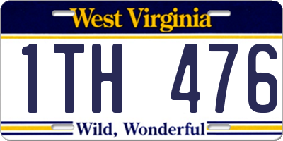 WV license plate 1TH476