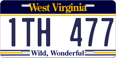 WV license plate 1TH477