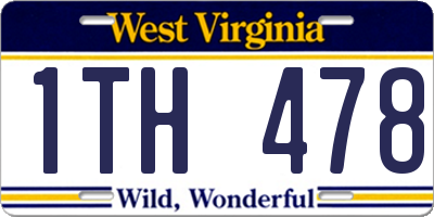 WV license plate 1TH478