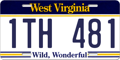 WV license plate 1TH481