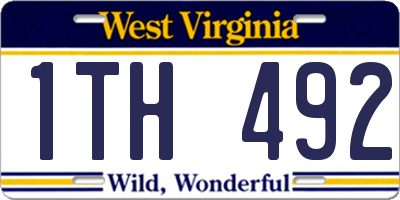 WV license plate 1TH492