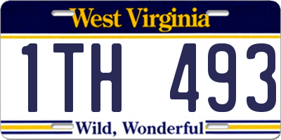 WV license plate 1TH493