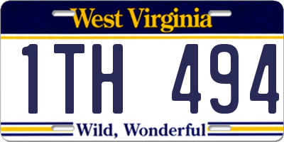 WV license plate 1TH494