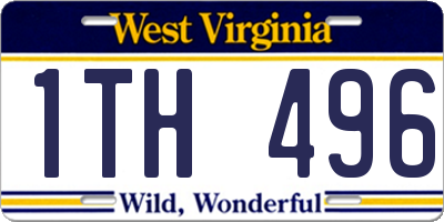 WV license plate 1TH496