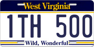 WV license plate 1TH500
